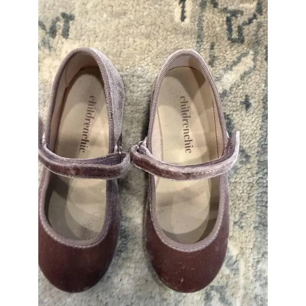 Children Chic Velvet Ballet Flat Rose Little Girls Size Sz 29 US Size 12